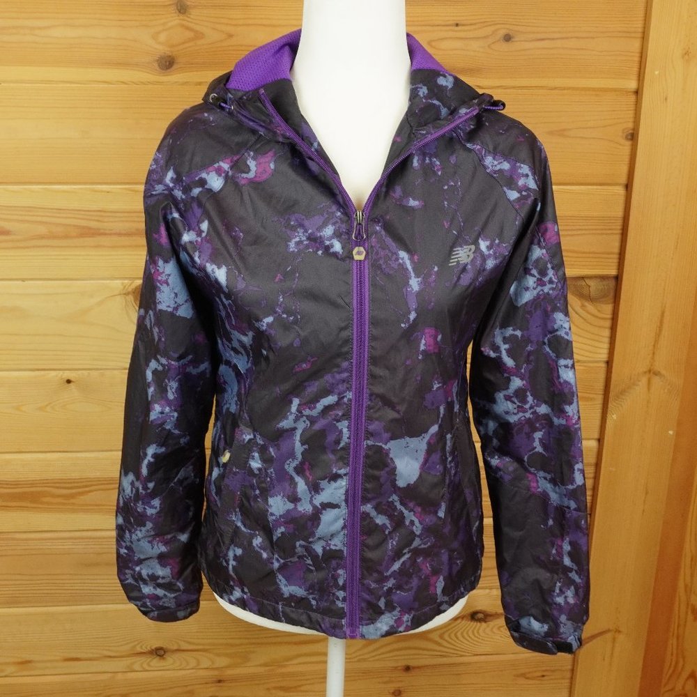 New‎ Balance Purple Full Zip Hooded Rain Jacket Size Small